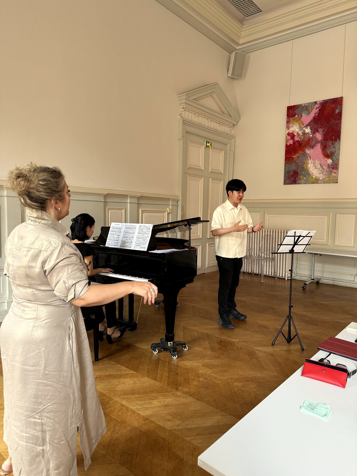 Travail vocal en masterclass, accompagné au piano